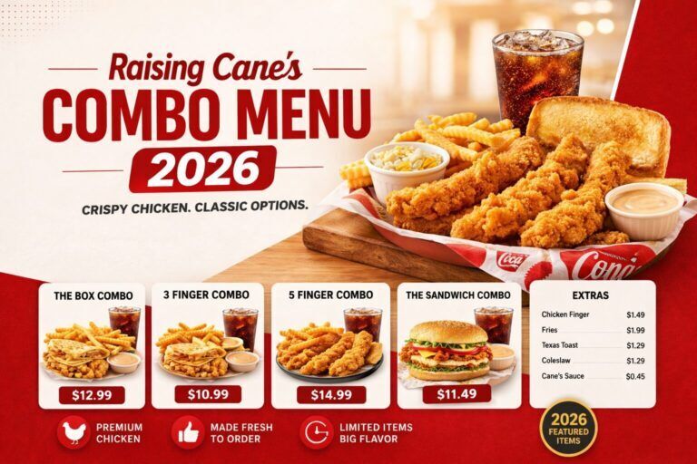 Raising Cane’s Combo Menu 2026
