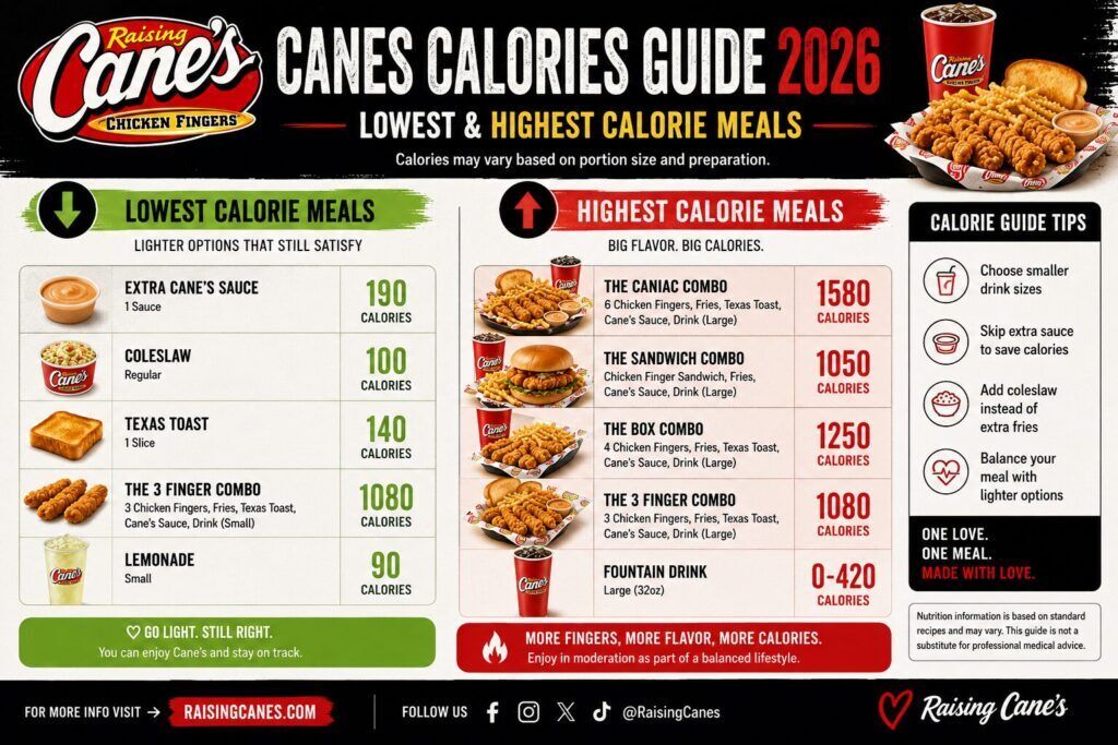 Canes Calories