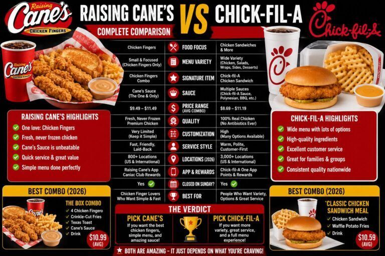 Raising Cane's vs Chick-fil-A — Honest Comparison 2026