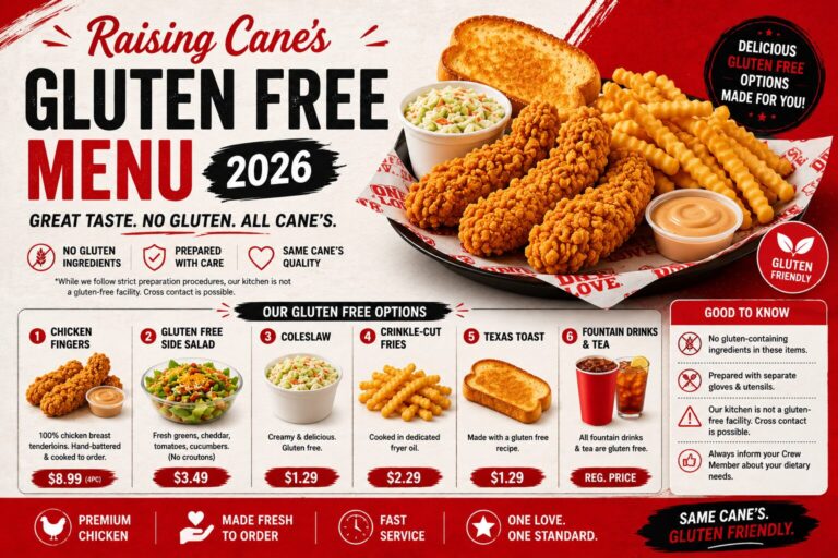 Raising Cane’s Gluten Free Menu