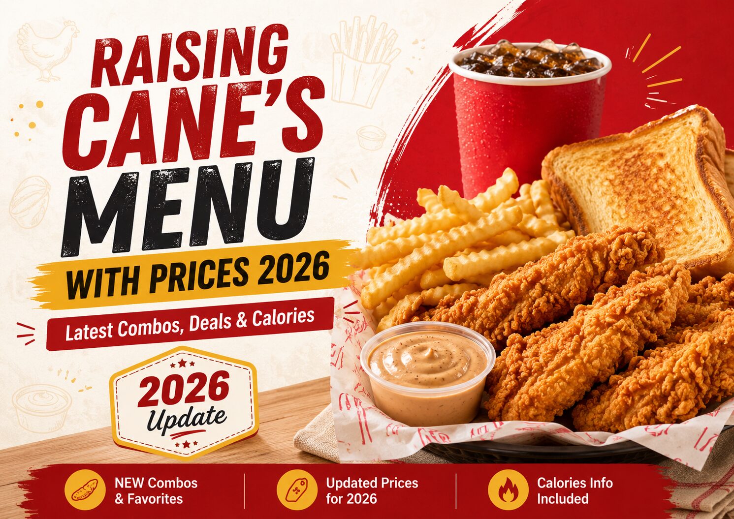 Raising Cane’s menu with prices 2026